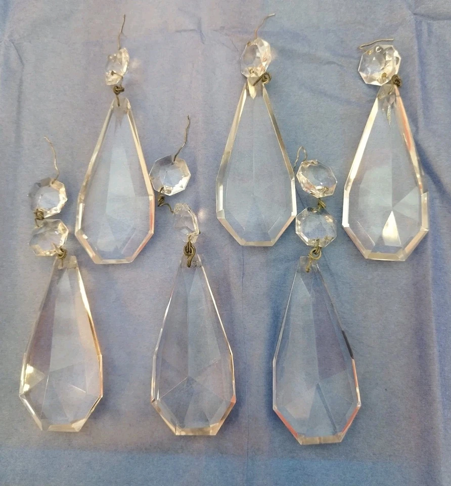 Ricambi Cristalli Pendenti Per Lampadari D'epoca Diverse Tipologie - Immagine 3 di 4