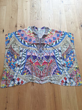 Camilla Damen Tunika-Bluse Seide Gr. S geomet...