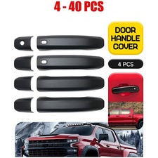 4-40x For 19-25 Chevy Silverado Matte Black Door Handle Cover W2 Smart Keyhole 4-40x For 19-25 Chevy Silverado Matte Black Door Handle Cover W2 Smart Keyhole