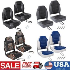 2pack Boat Seat High Back Folding Fishing Boat Captain Chairs Sponge Padding