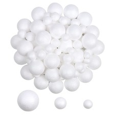 120pcs Foam Balls, 3 Assorted Size White Craft Foam Balls for Arts  Crafts S...