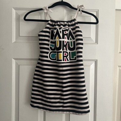RARE Harajuku Mini For Target Dress Striped babydoll Girls Size 7 8