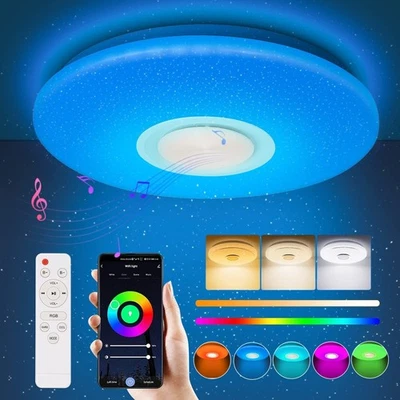 40CM RGB LED Deckenlampe Dimmbar mit Bluetooth Musik Lautsprecher+Fernbedienung - Bild 1 von 4