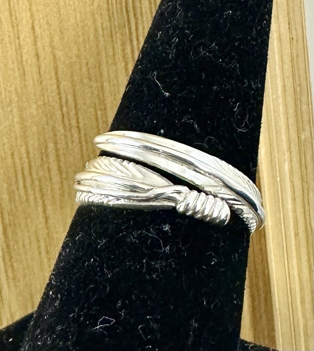 HARVEY MACE Navajo Sterling Silver Feather Wrap Ring; Size 7.5 | eBay