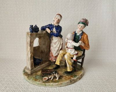 Ackermann &  Fritze Germany Family at the Hearth Porcelain Figural Group