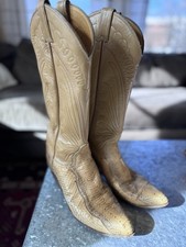 Vintage Tony Lama Snake Skin Classic Leather Western Boots Women Size 6