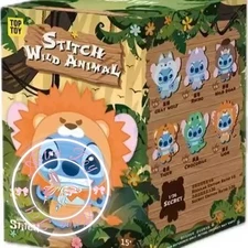 TOPTOY Stitch Wild Animal Series Figure One Blind Box Vinyl Plush Pendant Gift  