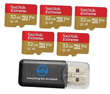 32GB Extreme Five Pack 4K Micro Memory Card SDSQXAF-032G-GN6MN UHD Video