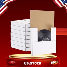 100 Pack 7in Vinyl Record Mailers Cardboard Shipping Boxes for LP Albums
