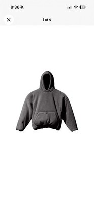 Balenciaga Yeezy Gap Engineered Padded Hoodie Dark Grey,  Polar Fleece L