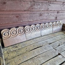 4no Victorian Garden Edging Tile Salt Glaze Scroll Wave Floret Delivery £24