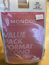 Mondor Figure Skating 902 Boot Cover Tights 6-10 KR Caramel Value Pack 2 Lycra