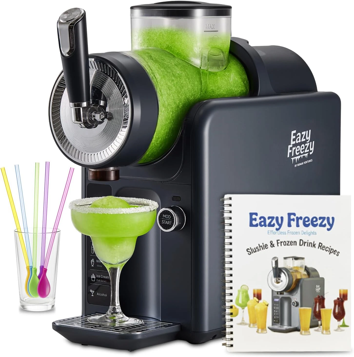 Slushie Machine for Home, No Ice Needed Professional Frozen Drink Maker & Soft-S