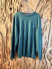 VTG Chaps Dark Green Crest Sweater Large 90s MINT