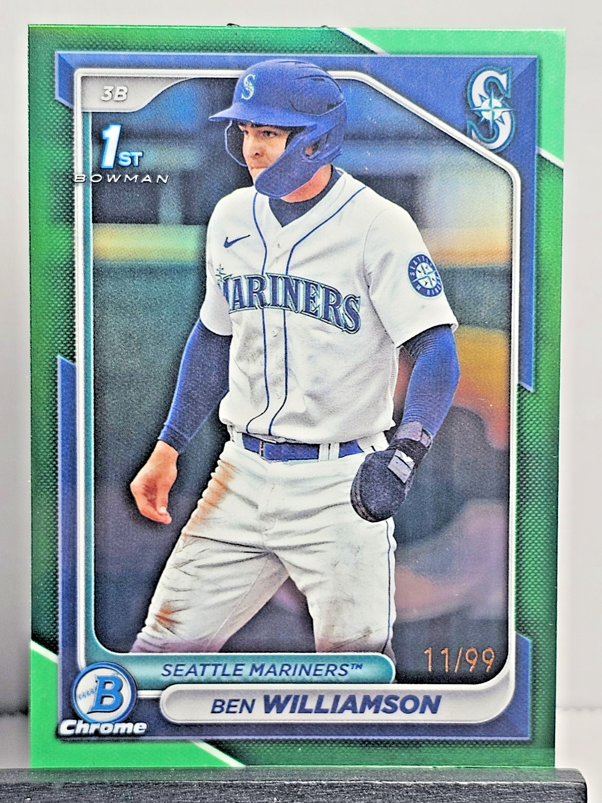 2024 1st Bowman Chrome BEN WILLIAMSON True Green Refractor /99 SEATTLE MARINERS!