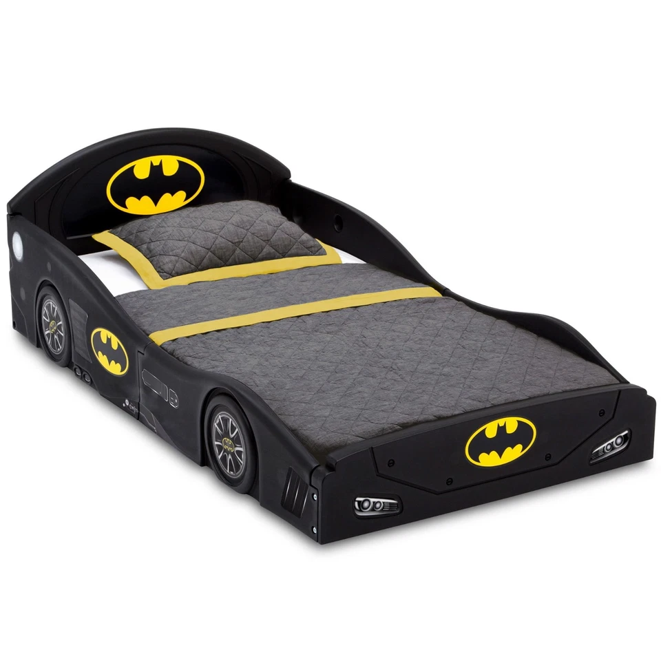 Kids Toddler Batmobile Car Bed Frame with Safety Rails–Batman Bedroom Furniture - Image 4 of 4