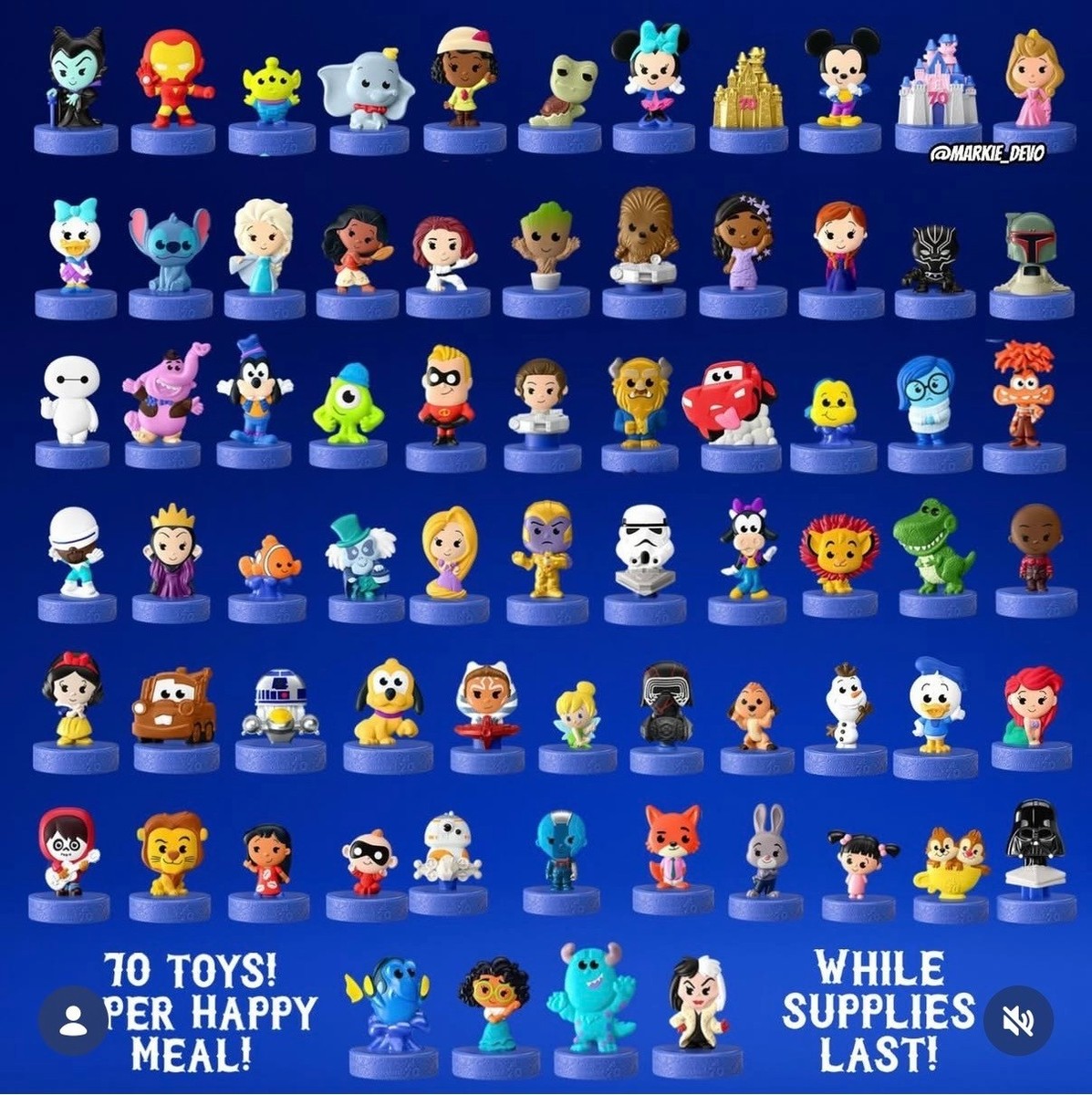 2025 McDonald’s X Disney 70th Anniversary Collectibles Happy Meal Toy