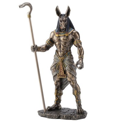 Veronese Design Anubis Holding Cobra Head Scepter Statue,Sculptures & Figurines