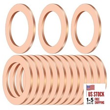 15 PCS Oil Drain Plug Gasket, 14mm Copper Crush Washer Oil Sealing Gaskets, 
