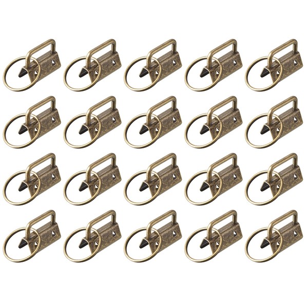 "20Stk 26Mm/1\" SchlüSselanhäNger Hardware Mit SchlüSselanhäNger Ring,Dunkelbronze"-image