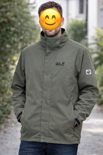 Men Jack Wolfskin Jacket Khaki Polyamide XL