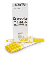 Crayola Broad Line Markers - Yellow 12ct , Markers For Kids, Bulk School