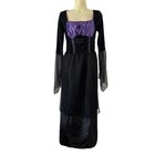 Purple & Black Halloween Witch Costume Women Size Small Gothic Medieval Cosplay