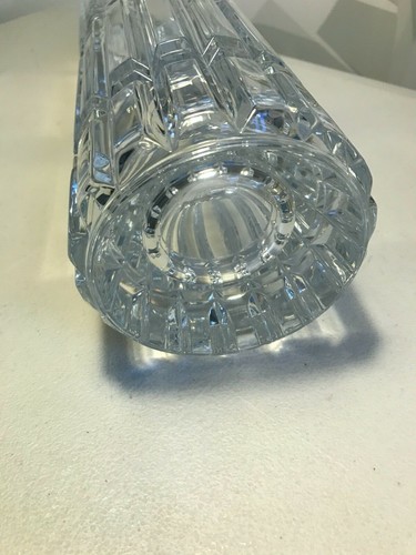 Mid-Century Modern Heavy Vertical Cut Crystal Vase 11.5" - Picture 5 of 8