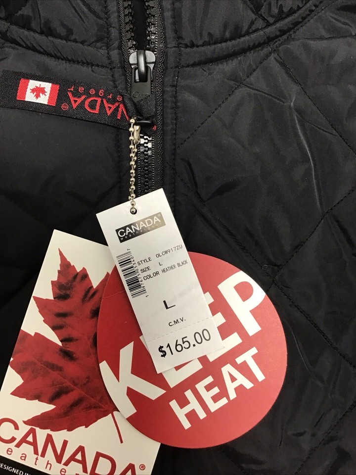 Canada Weather Gear Women’s Fleece/Quilted Jacket In Heather Black Size