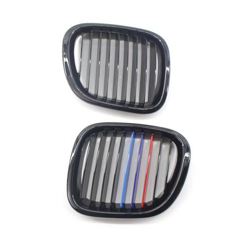 2Pcs/Set For BMW Z3 1996-2002 GLOSS BLACK w/ M COLOR Grille FRONT GRILL ABS PAIR - Picture 6 of 9