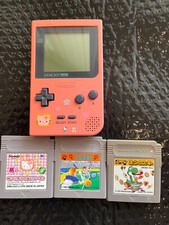 Nintendo Gameboy poket PINK Console with 3 software include