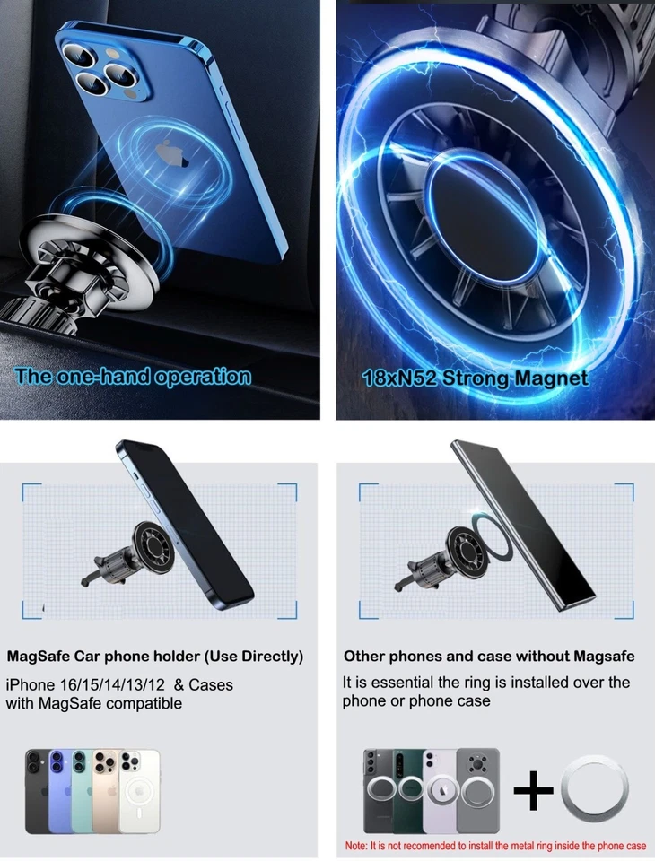 2 In 1  Air Vent Car Mount For IPhone ,Samsung & Other Smart Phones - Image 4 of 4