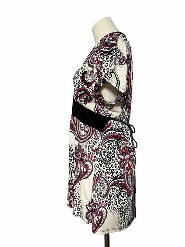 Zenobia Women’s 2XL Elastic Waist Blouse Flair Ruffled Sleeves Paisley Black - Picture 10 of 10