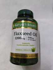 3 PACK Nature's Bounty Flaxseed Oil 1200mg Softgels, 540mg Of Omega-3 - 125 ct