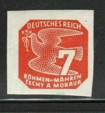BOHEMIA & MORAVA GERMANY STAMP WWII OCCUPATION IMPERF MINT HINGED LOT 17867