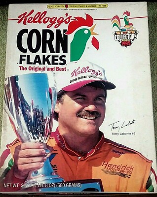 Kelloggs Corn Flakes Terry LaBonte 1995 Collectors Cereal Box 24 oz