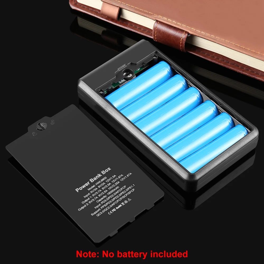 Power Bank Box Fast Charger Battery Case w/Display For HAWEEL 6 Cells 18650 Part Power Bank Box Fast Charger Battery Case w/Display For HAWEEL 6 Cells 18650 Part