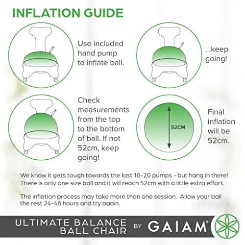 Silla Gaiam Ultimate Balance Ball - Ejercicio Premium Estabilidad Yoga Pelota Ergonomía Foto 2 de 4