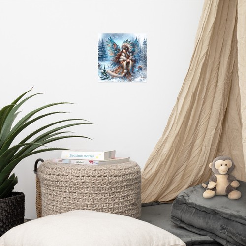 Native American Winter Fairy Art Print, Canvas, Framed Print, Fairy Wall Art - Picture 12 of 126