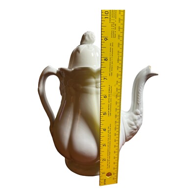 Antique Dieu Et Mon Droit White Ironstone Coffee Pot England c.1860 READ |  eBay