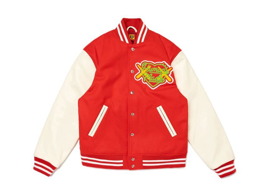 HUMAN MADE x KAWS Made Varsity Jacket #1 Black Red 2colors HUMAN MADE x KAWS Made Varsity Jacket #1 Black Red 2colors