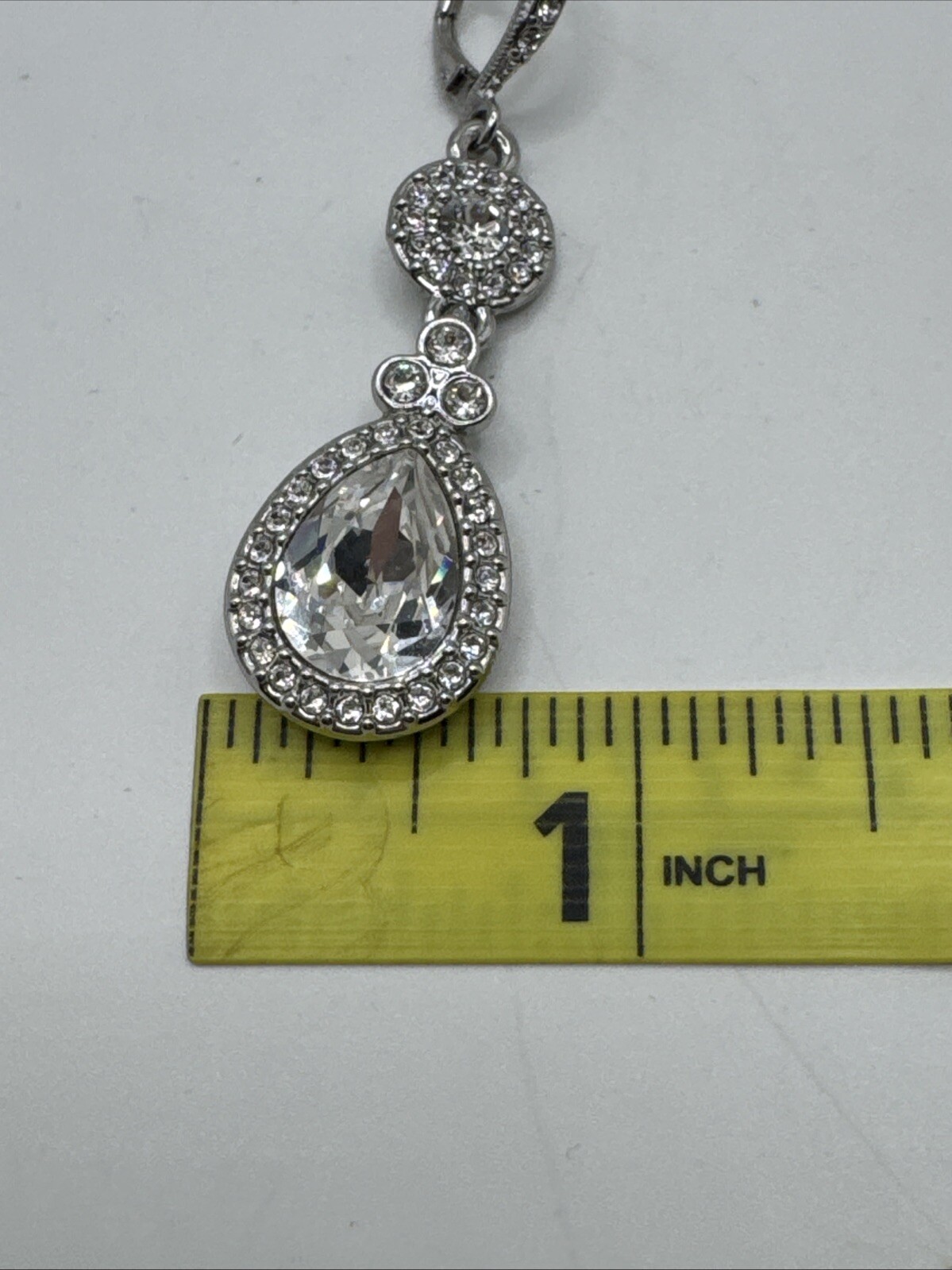 Givenchy Statement Drop Crystal Silvertone Earrin… - image 17