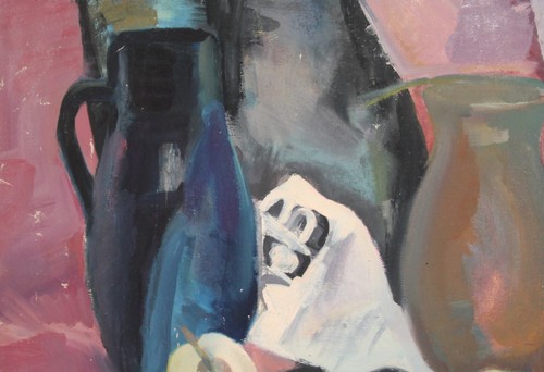 Vintage fauvist still life oil painting - Picture 3 of 12