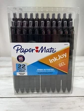 Paper Mate InkJoy GEL 0.7 mm Medium Point Black Ink Gel Pens, 22-Pk