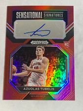 2023-24 Panini Prizm Draft Picks Red Azuolas Tubelis Rookie Auto RC /149 Arizona