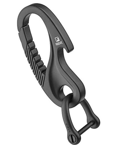 TISUR Titanium Carabiner Clip Key Fob Holder , Quick Release D ring Keychain 