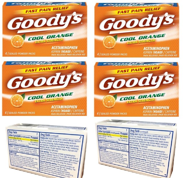 Goody's Powder Cool Ornage Falvor 6 packs of 4 powders per pack