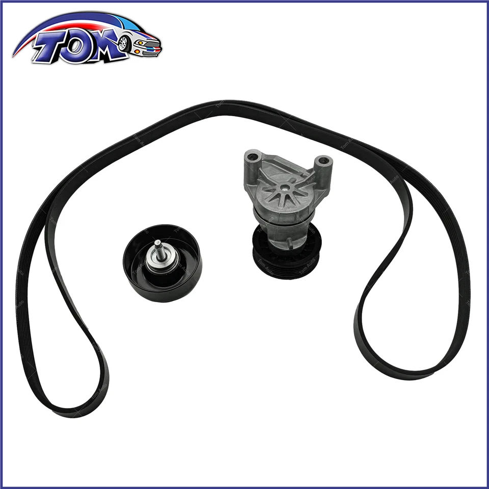 Engine Drive Belt Component Kit for Chevy Sierra 1500 Cadillac GMC Truck SUV - Image 3 of 4