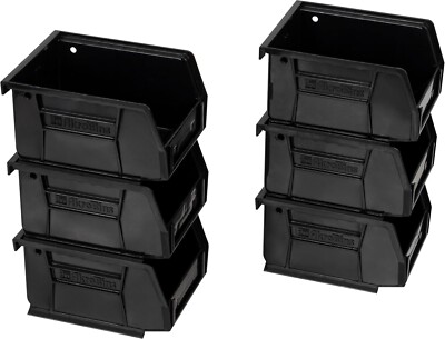 30210 AkroBins Plastic Storage Bins, 5-Inch x 4-Inch x 3-Inch, Black, 6-Pack