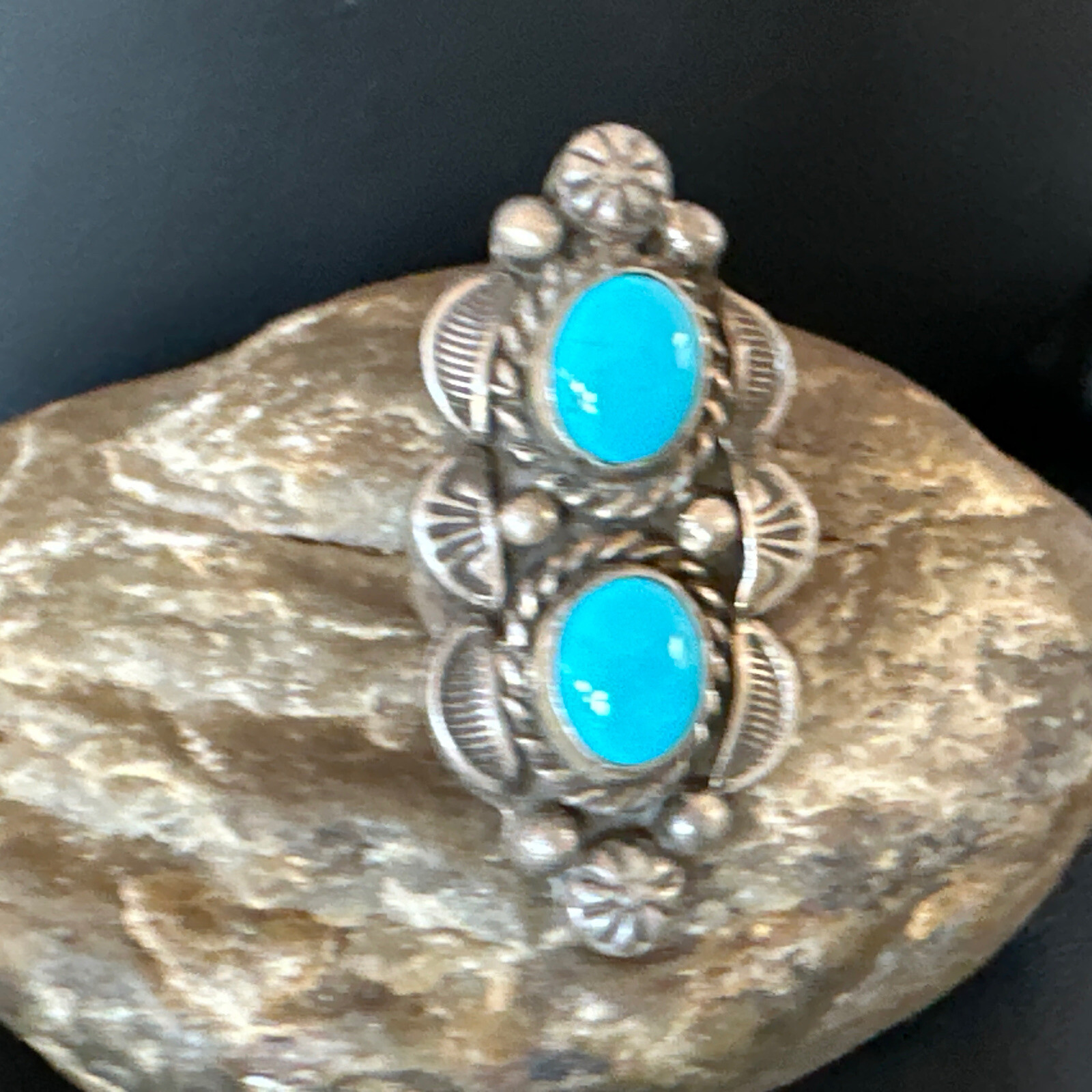 Navajo Sterling Silver Blue Kingman Turquoise Ring Sz 8.5 15892 | eBay